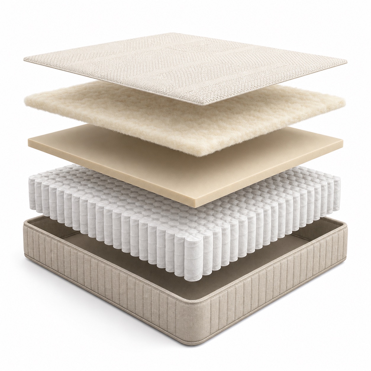 Exploded view of the Natural Harmony Select mattress