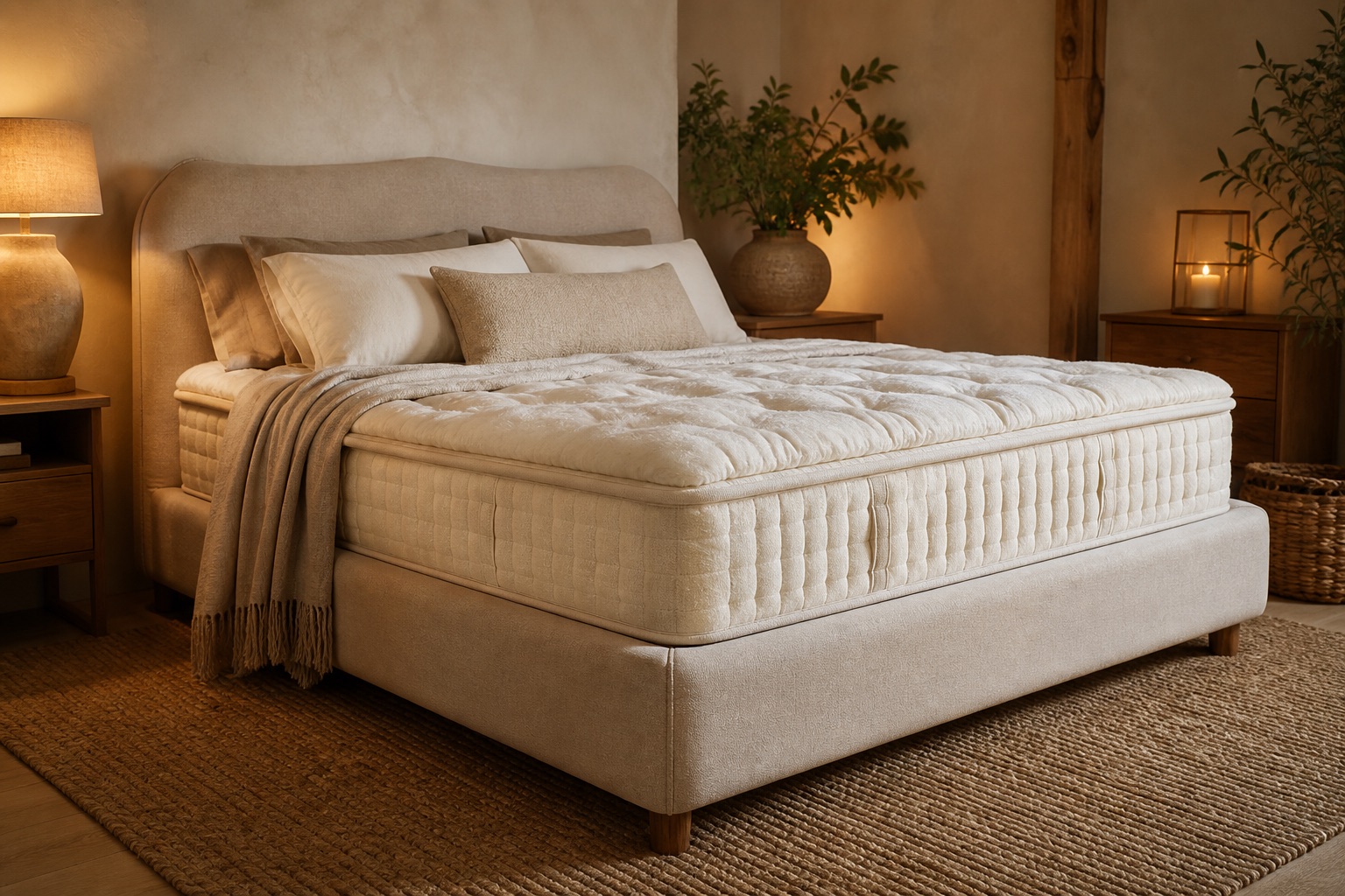Natural Harmony mattress in a warm, calm bedroom